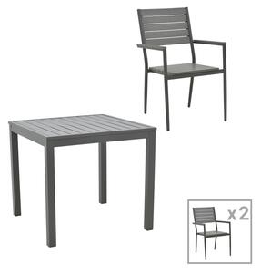 Set masa si scaune 3 buc de gradina Uplift-Kliton Pako World Antracit 80x80x74 cm