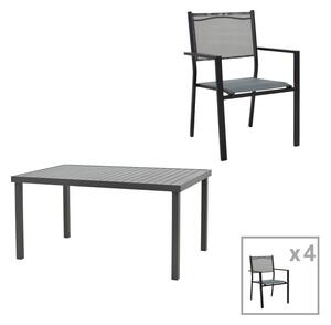 Set masa si scaune 5 buc de gradina Moly-Kliton A Pako World Antracit 150x80x74 cm