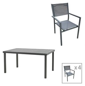 Set masa si scaune 5 buc de gradina Moly-Kliton B Pako World Antracit 150x80x74 cm