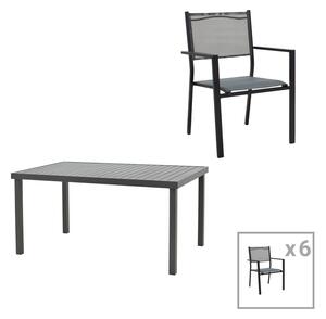Set masa si scaune 7 buc de gradina Moly-Kliton A Pako World Antracit 150x80x74 cm