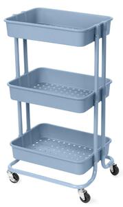 Cărucior de baie Compactor cu roți Grena3 rafturi, 43 x 34,8 x 75 cm, albastru