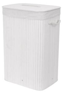 Compactor Coș pentru rufe murdare Bamboo dreptunghiular, alb