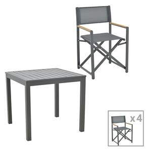 Set masa si scaune 5 buc de gradina Mabu-Kliton Pako World Antracit 80x80x74 cm