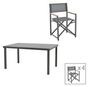 Set masa si scaune 5 buc de gradina Mabu-Kliton Pako World Antracit 150x80x74 cm