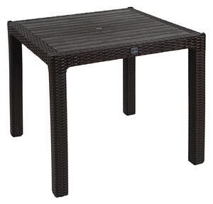 Masa exterior Explore cu protectie UV plastic culoare maro 90x90x73.5cm