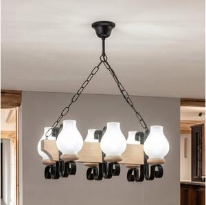 Brilagi - Candelabru cu lanț QUEEN, 6 x E14, 40 W, 230 V, stejar