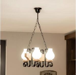 Brilagi - Lustru cu lanț QUEEN 4xE14/40W/230V stejar