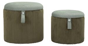 Mauro Ferretti Puff cu Depozitare Bolzano Verde Set 2 Buc cm Ø 38x38-32x27 | Aosom Romania