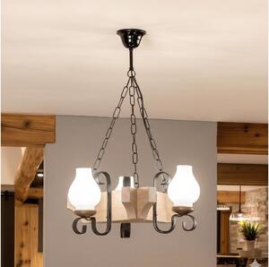 Brilagi - Candelabru cu lanț QUEEN 3xE14/40W/230V stejar