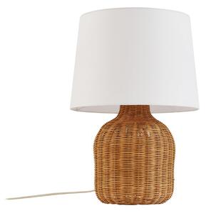 Lampă de masă Lindby, Lirenda, Lemn, Camera de zi, Țesătură / Textil, Boho