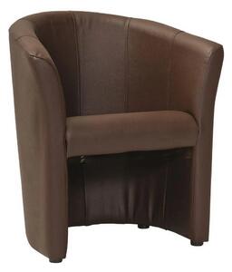 Fotoliu TM-1, maro inchis/negru, piele ecologica/plastic, 67x60x76 cm