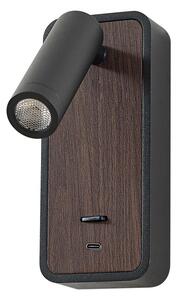 Lampă de perete Lindby, Tallis, Negru, Camera de zi, Metal, Modern