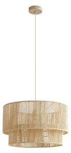 Lustră Pendul Lindby, Anuva, reglabil, Bej, Camera de zi, Hârtie / Carton, Casă de țară / Rustic