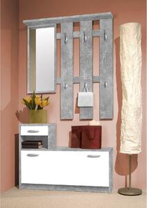 Mobilier hol VERA, alb/gri beton, PAL melaminat, 100x25x191 cm