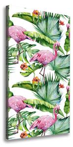 Tablou pe pânză canvas Frunze și flamingo