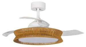 Lineta LED Ventilator de tavan Alb/Maro - Lucande