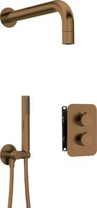 Deante Box, set de duș încastrat cu corp termostatic BOX, bronz periat, BXYZCEBT