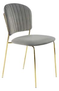 Scaun tapitat K499, gri/auriu, stofa catifelata, 47x56x85 cm