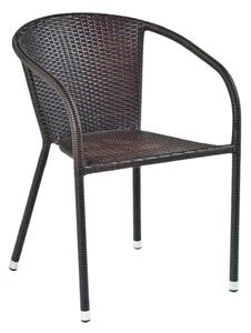 Scaun de ratan MIDAS, maro inchis, ratan sintetic/otel, 57x57x78 cm