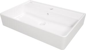 Deante Temisto, lavoar ceramic de blat/montabil pe perete cu raft sub baterie 610x410x112 mm, alb, CDT_6U7S