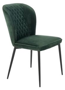 Scaun tapitat K399, verde/negru, stofa/metal, 50x60x84 cm