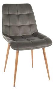 Scaun CHIC D, gri - Bluvel 14, stofa catifelata/metal, 50x58x88 cm