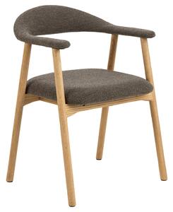 MAZZONI EXPORT ADELE Maro Taupe (țesătură Monza 40)/cadru Stejar Natural - SCAUN DIN LEMN BOUCLÉ PENTRU SALON SUFRAGERIE BUCĂTĂRIE RETRO