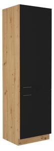 Dulap pentru frigider încorporat Meriel 60 LO-210 2F (negru + stejar artisan). 1033994