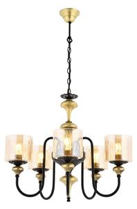 Candelabru suspendat pe lanț BUSAN 5xE27/40W/230V, auriu