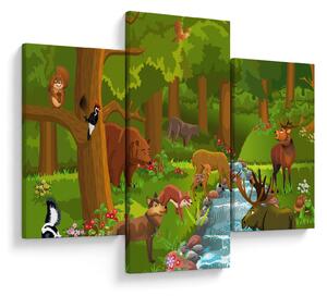 Tablou pentru copii cu animale (90x60 cm)