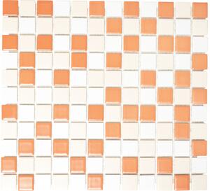 Mozaic ceramic BM 600 alb/bej/maro 30,2x33 cm