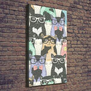 Tablouri tipărite pe pânză pisici ochelari