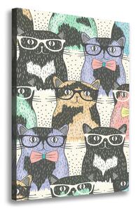 Tablouri tipărite pe pânză pisici ochelari