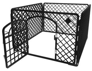 Țarc metalic pliabil pentru câini și căței - cușcă modulară și loc de joacă pentru animale 90x90x60 cm