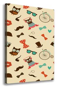Print pe canvas Owl ochelari de biciclete