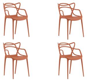 Set 4 scaune din plastic KATO, teracota