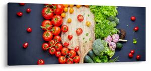 Tablou - Masa plină cu legume (120x50 cm)