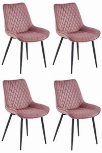 Set Scaune 4 Bucatarie/Dining Rokko Roz Catifea