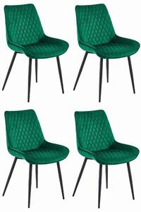 Set Scaune 4 Bucatarie/Dining Rokko Verzi Catifea