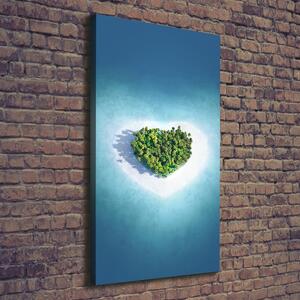 Imprimare tablou canvas Plaja forma de inima