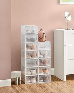 Pantofar din plastic, Songmics, Alb, 33.3x23x14 cm