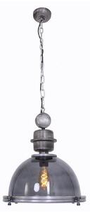 Steinhauer Bikkel - lampă suspendată cu abajur de sticlă, reglabil, Gri, Camera de zi / sufragerie, Sticlă, Design industrial