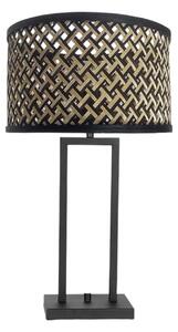 Steinhauer Lampa de masă Stang 3703ZW, împletitură negru/natur, Negru, Camera de zi / sufragerie, Lemn