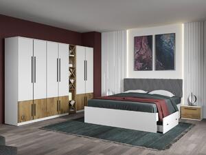 Dulap dormitor Alb+Stejar Eclipse C10