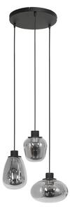 Steinhauer Reflexion lampă suspendată, 3 becuri Ø 40 cm, reglabil, Negru, Camera de zi / sufragerie, Metal