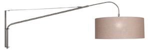 Steinhauer Aplică de perete textilă Elegant Classy argintiu/noroi, reglabil, Metalic, Camera de zi / sufragerie, Metal, Modern