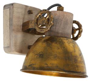 Steinhauer Gearwood spot tavan, 1 bec bronz, reglabil, Lemn, Camera de zi / sufragerie, Lemn, Vintage