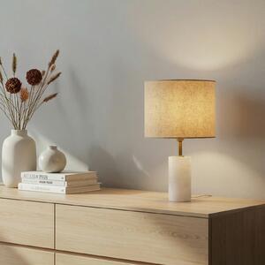 Lampă de masă Lindby, Alabaster, Bej, Camera de zi, Țesătură / Textil, Scandinavă
