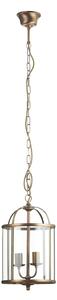 Steinhauer Lampă suspendată Pimpernel, Ø 23 cm, bronz, sticlă transparentă, reglabil, Bronz / Alamă Veche, Hol, Metal, Antichitate