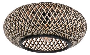 Steinhauer Plafonieră bambus Maze, negru-natur, reglabil, Negru, Camera de zi / sufragerie, Bamboo, Modern